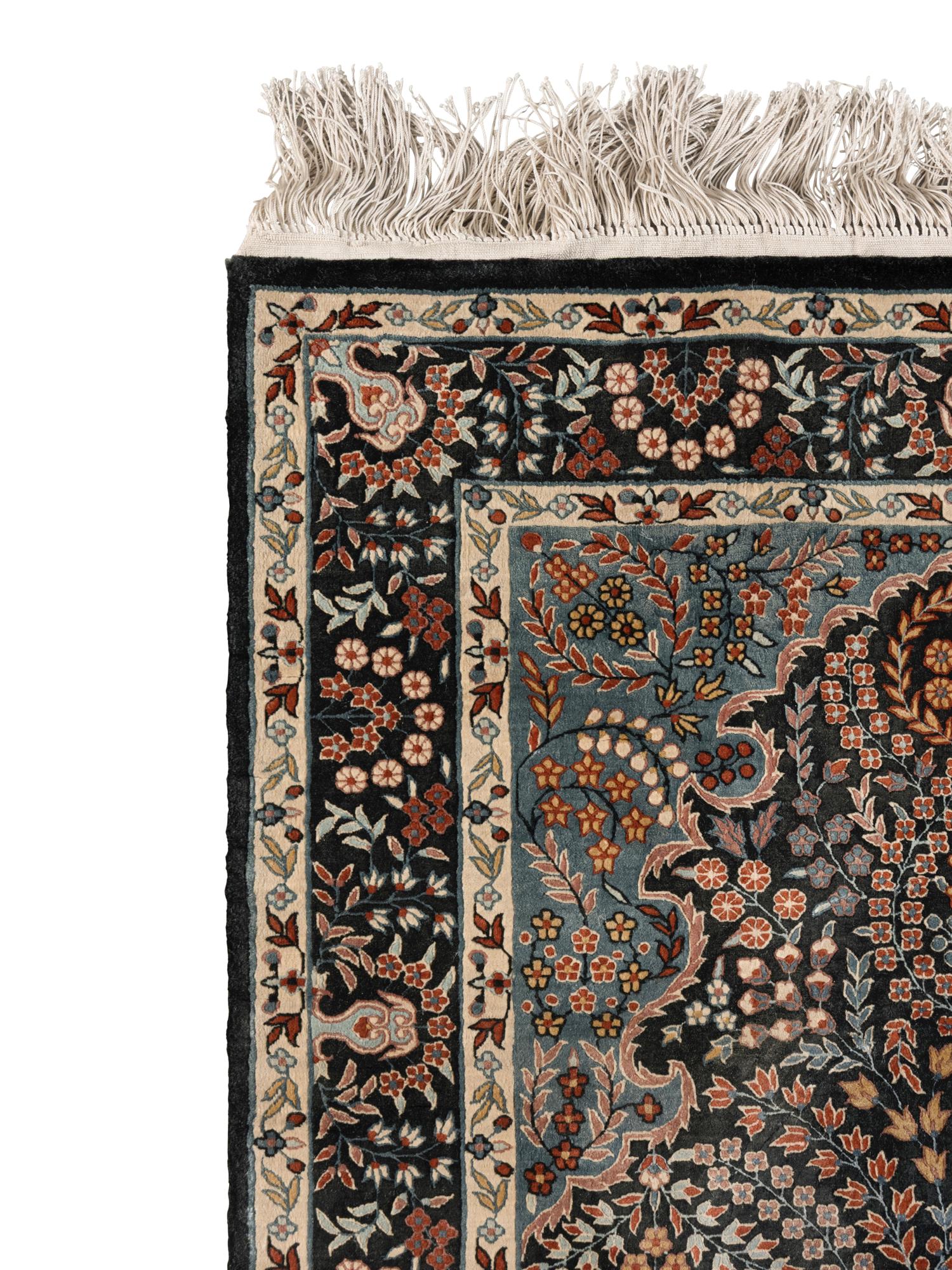 A Tabriz Silk and Wool Composition Prayer Mat
