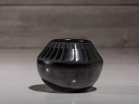Blackware Pottery Jar, with Gunmetal Finish July 1965