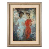 Vu Cao Dam 武高談 (French/Vietnamese, 1908-2000) — Deux Jeunes Filles, 1958