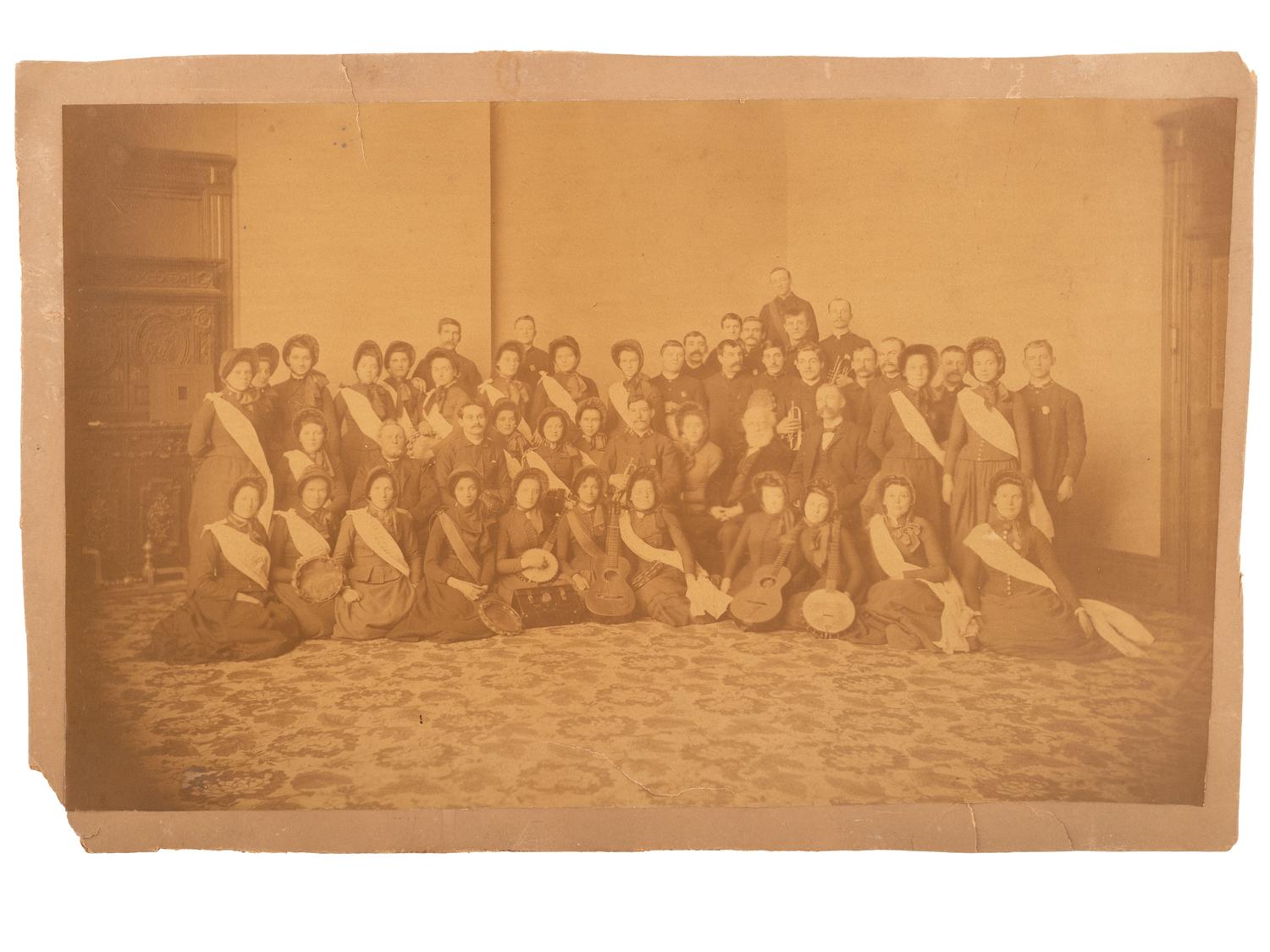 [ENTERTAINMENT]. A group of photographs and ephemera of early 20th-century entertainments, featuring bands, amusement parks, beaches, theater, camping, and the circus, including: