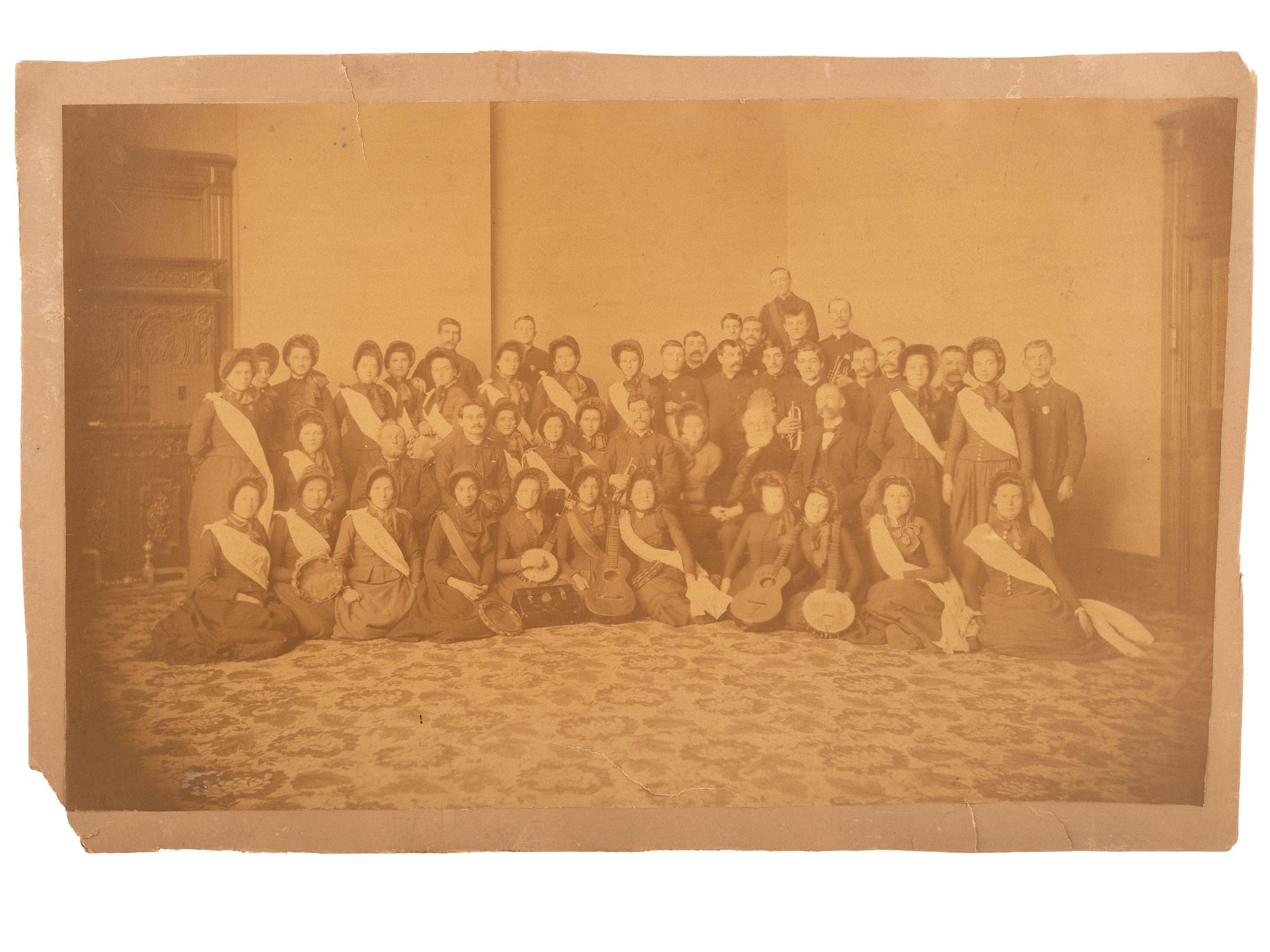 [ENTERTAINMENT]. A group of photographs and ephemera of early 20th-century entertainments, featuring bands, amusement parks, beaches, theater, camping, and the circus, including: