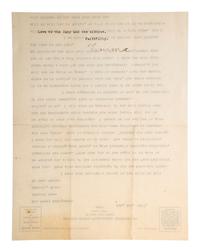 [ANARCHISM]. GOLDMAN, Emma (1869-1940). Typed letter signed ("Emma"), to Henry Montgomery. Detroit, 8 February 1917.