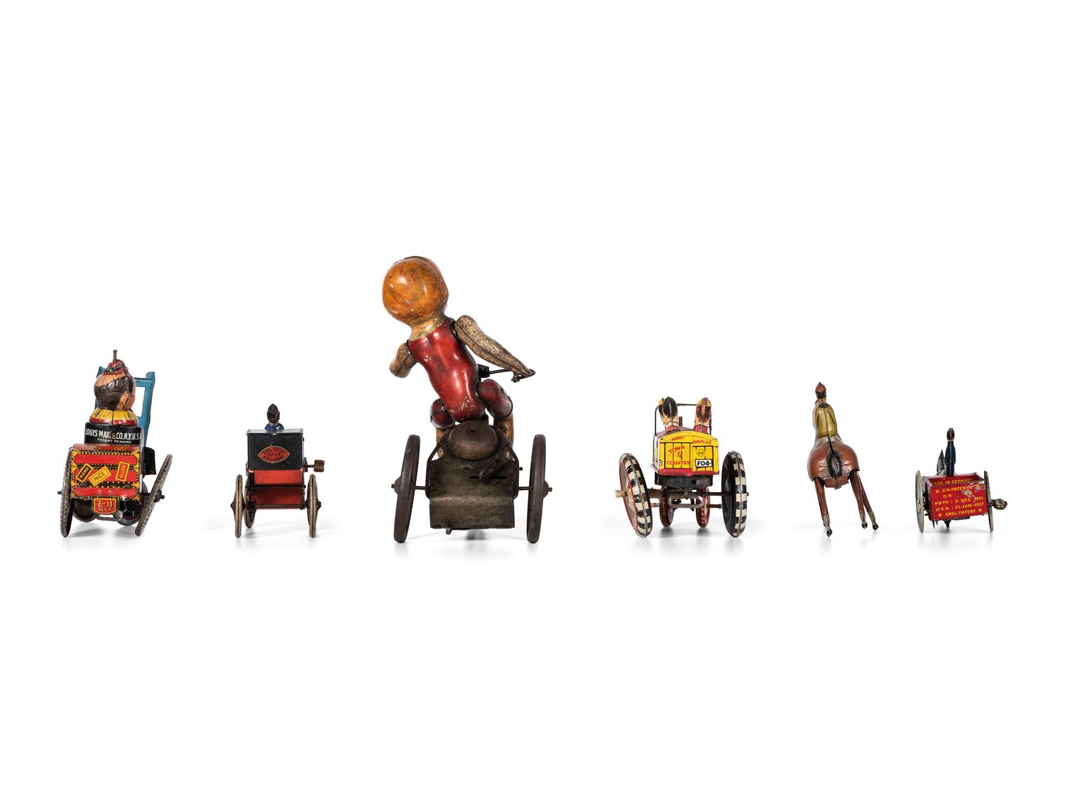 Six German and American Tin Lithograph Mechanical Toys