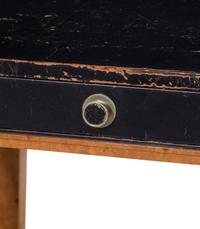 A Modernist Burlwood and Leather-Veneered Desk