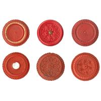 [EARLY PHOTOGRAPHY - UNION CASES]. A group of 6 assorted red "oreo" union cases, highlighted by very very rare floral example, including: