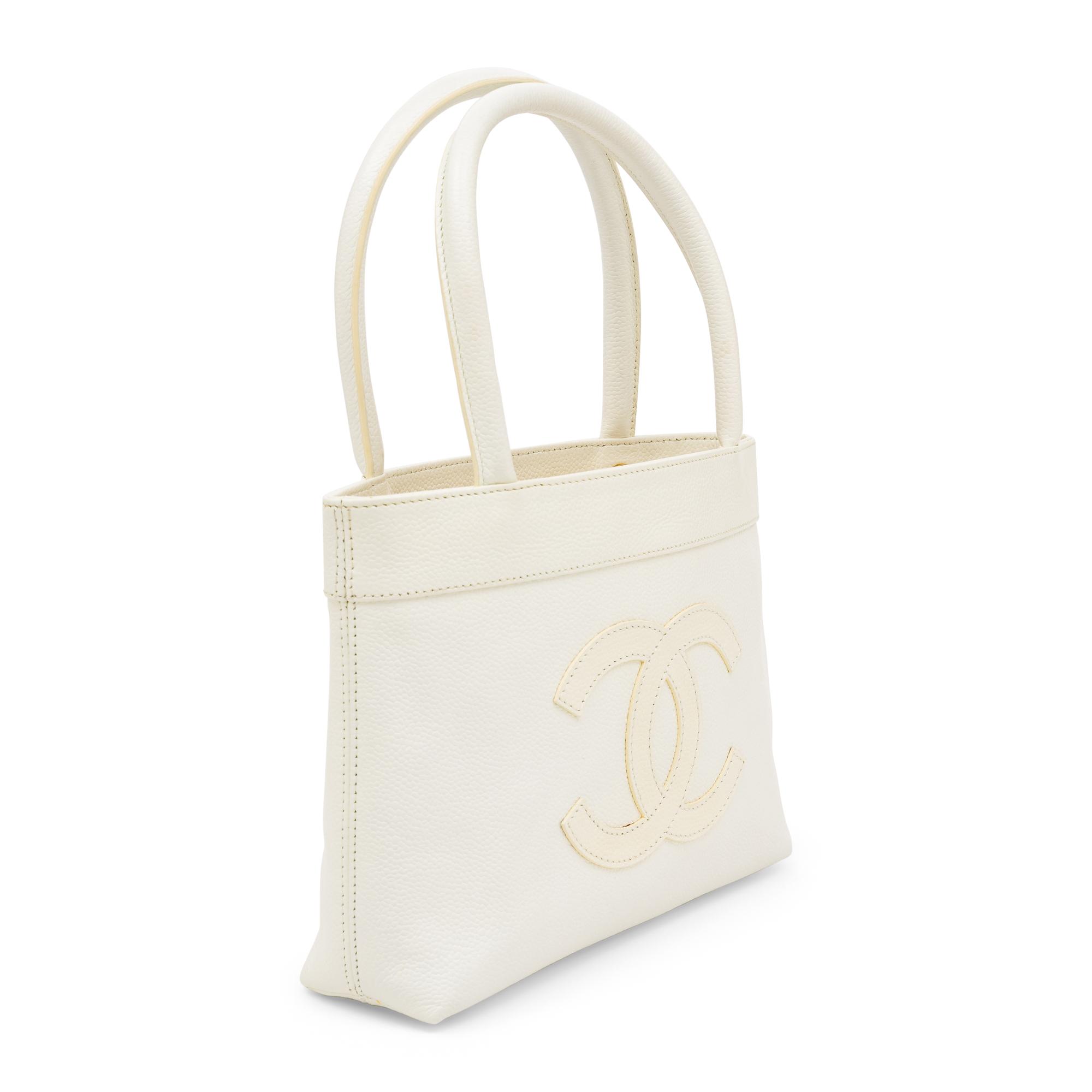 Chanel, White Leather Mini Tote