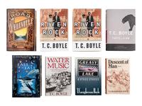 BOYLE, Thomas Coraghessan (“T.C. Boyle”) (b. 1948). A group of 8 works by Boyle, MOST FIRST EDITION, ALL SIGNED, comprising:
