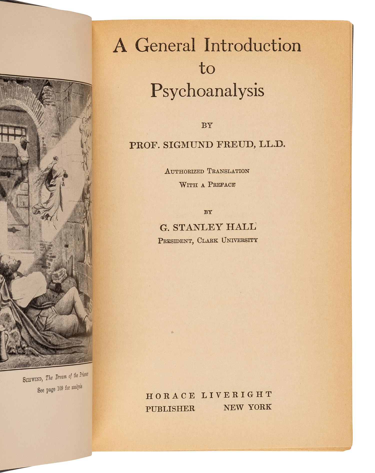 FREUD, Sigmund (1856-1939). A General Introduction to Psychoanalysis . New York: Boni & Liveright, 1920.