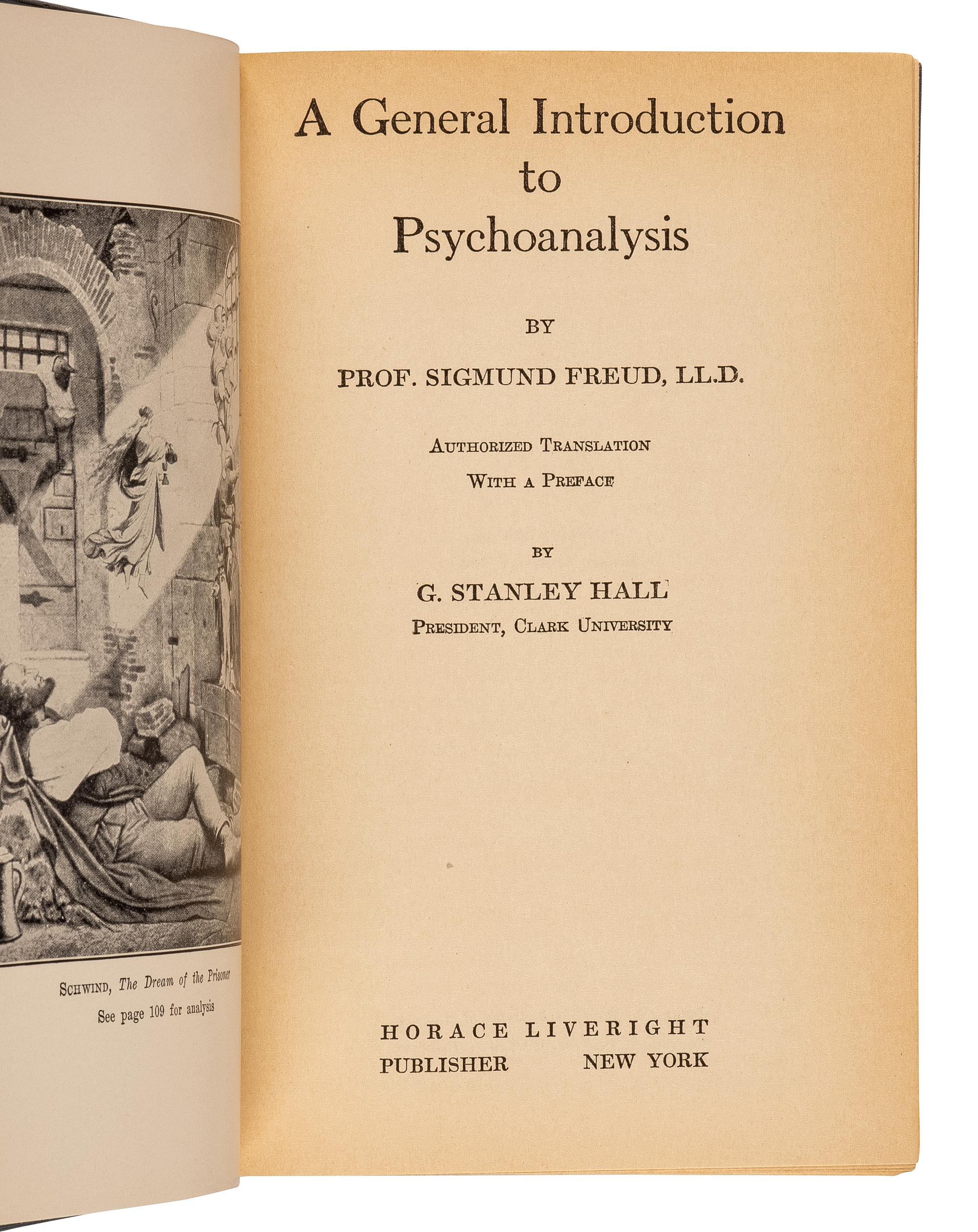 FREUD, Sigmund (1856-1939). A General Introduction to Psychoanalysis . New York: Boni & Liveright, 1920.
