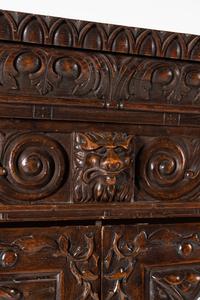 A Continental Carved Oak Wardrobe Cabinet