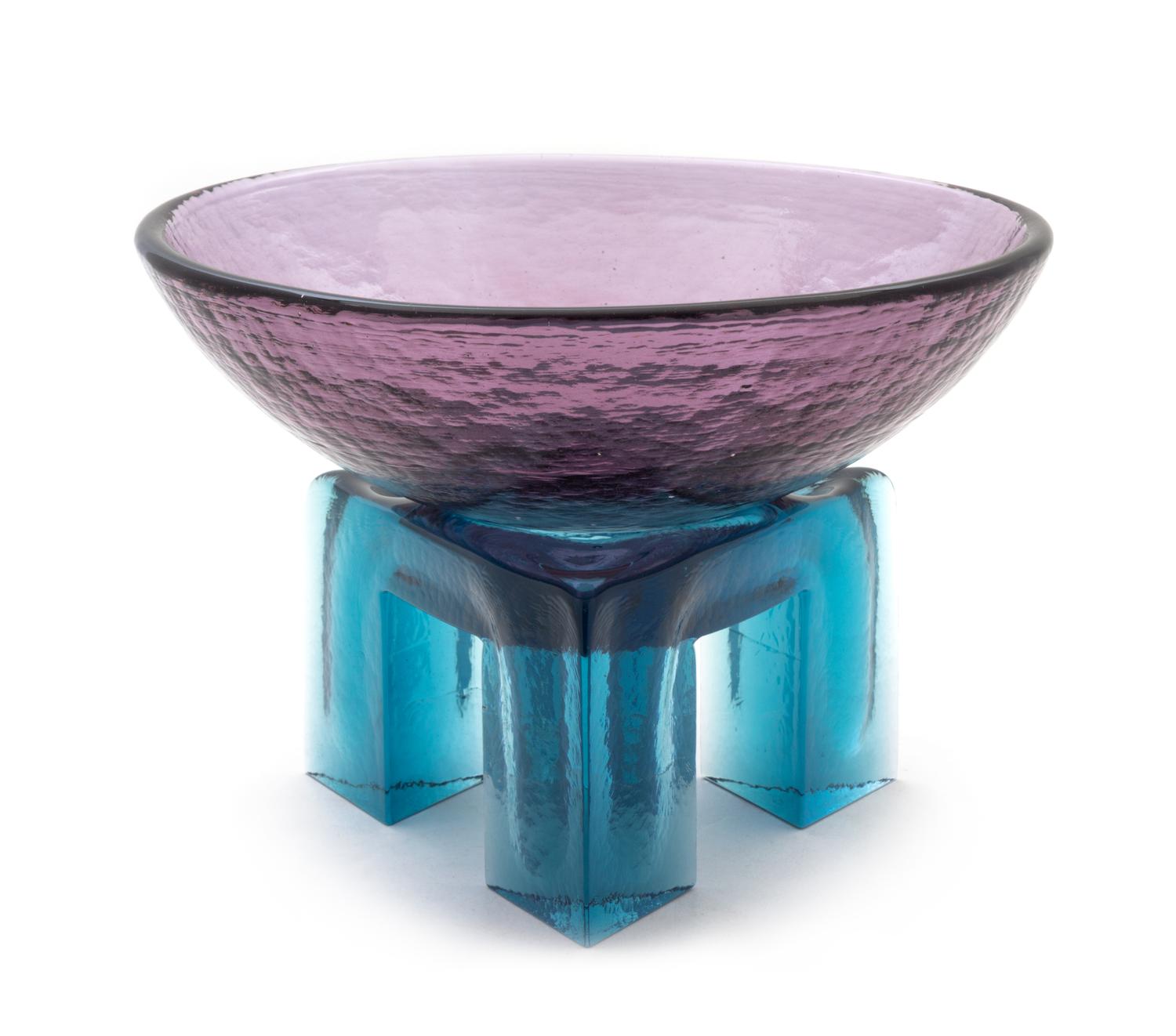 An American Studio Glass Bowl Diameter 8 5/8 inches.