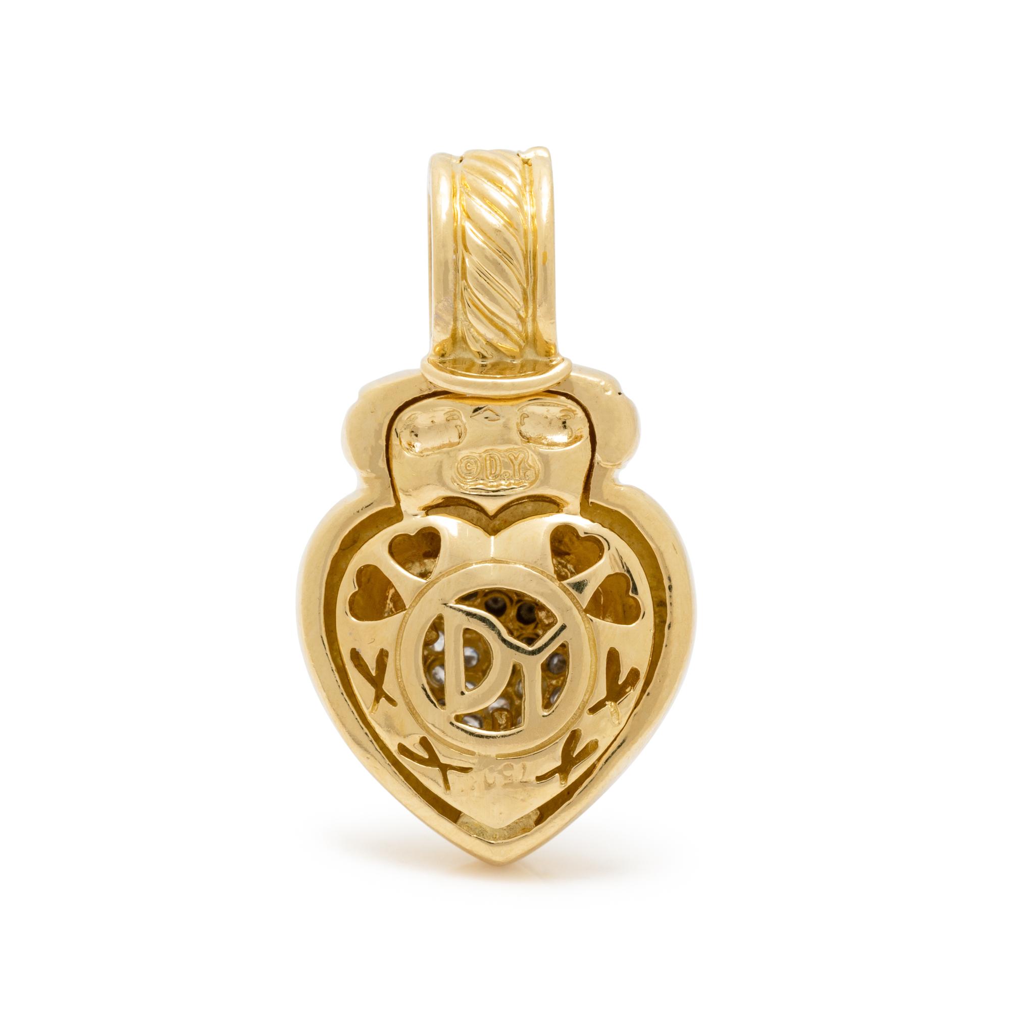 DAVID YURMAN, YELLOW GOLD AND DIAMOND PENDANT