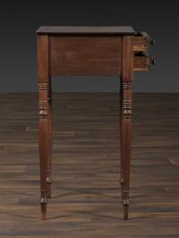 A Federal Turned and Figured Mahogany Two-Drawer Work Stand