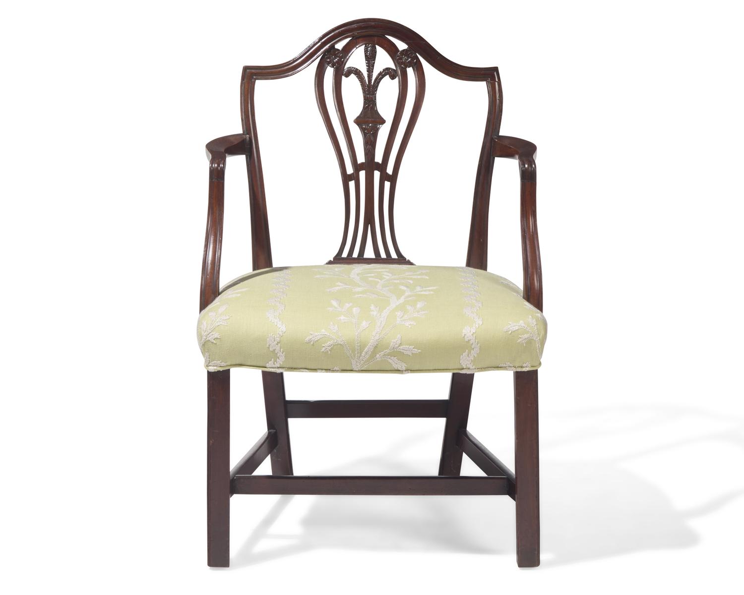 A George III carved mahogany armchair, circa 1790