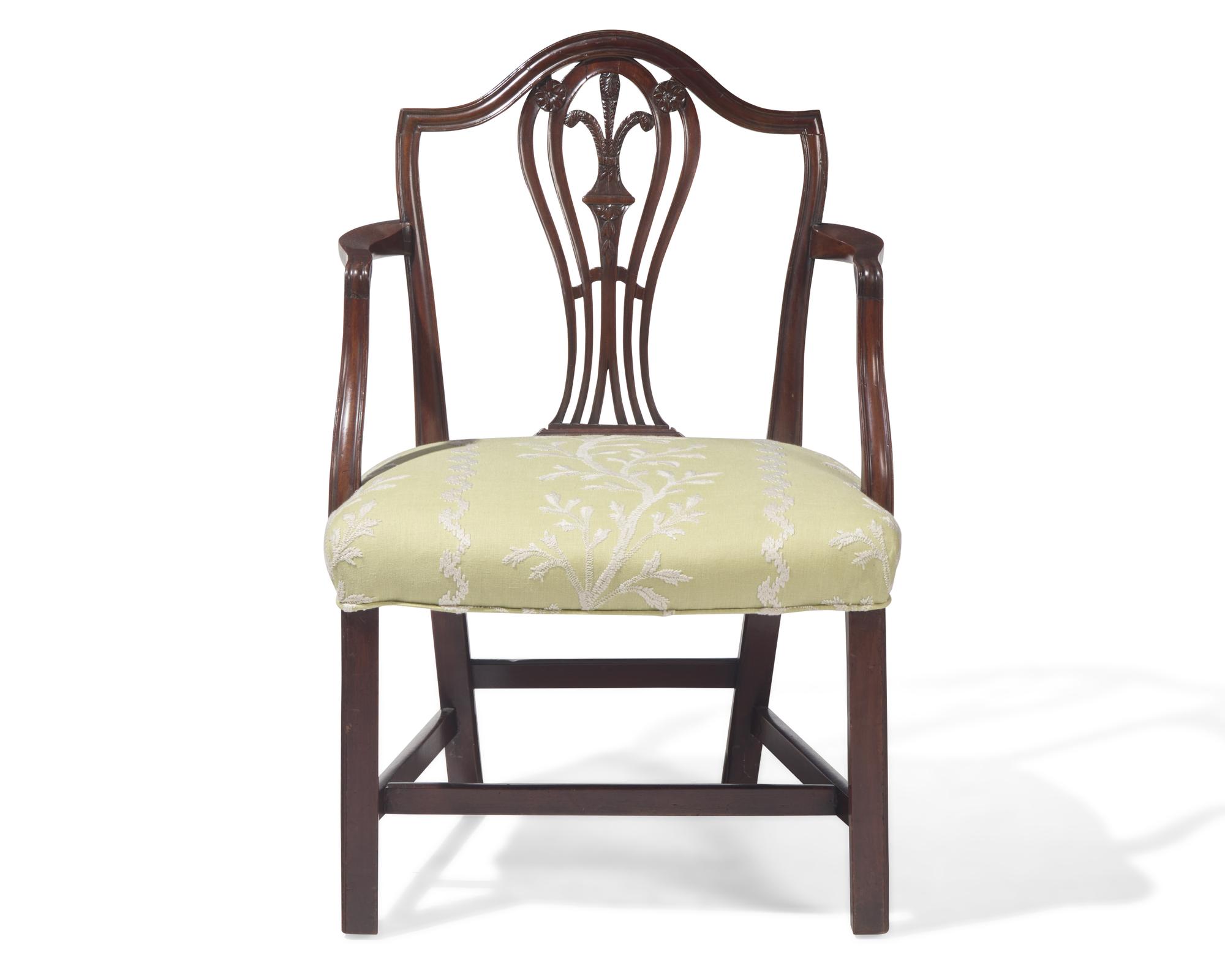 A George III carved mahogany armchair, circa 1790