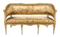 An Italian Painted Settee Height 34 x width 60 x depth 25 1/2 inches. — 18TH CENTURY