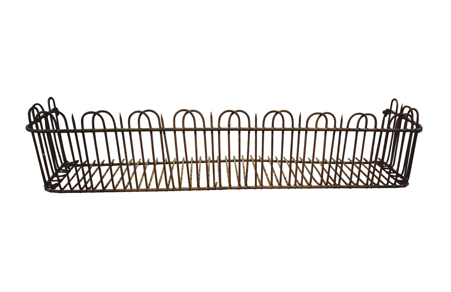 A Wirework Wall Planter 53.5" W x 13" D x 15" H — France, 20th Century