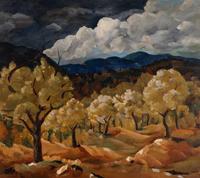 Mountfort Coolidge (American, 1888-1954) — Hillside Orchard, 1941
