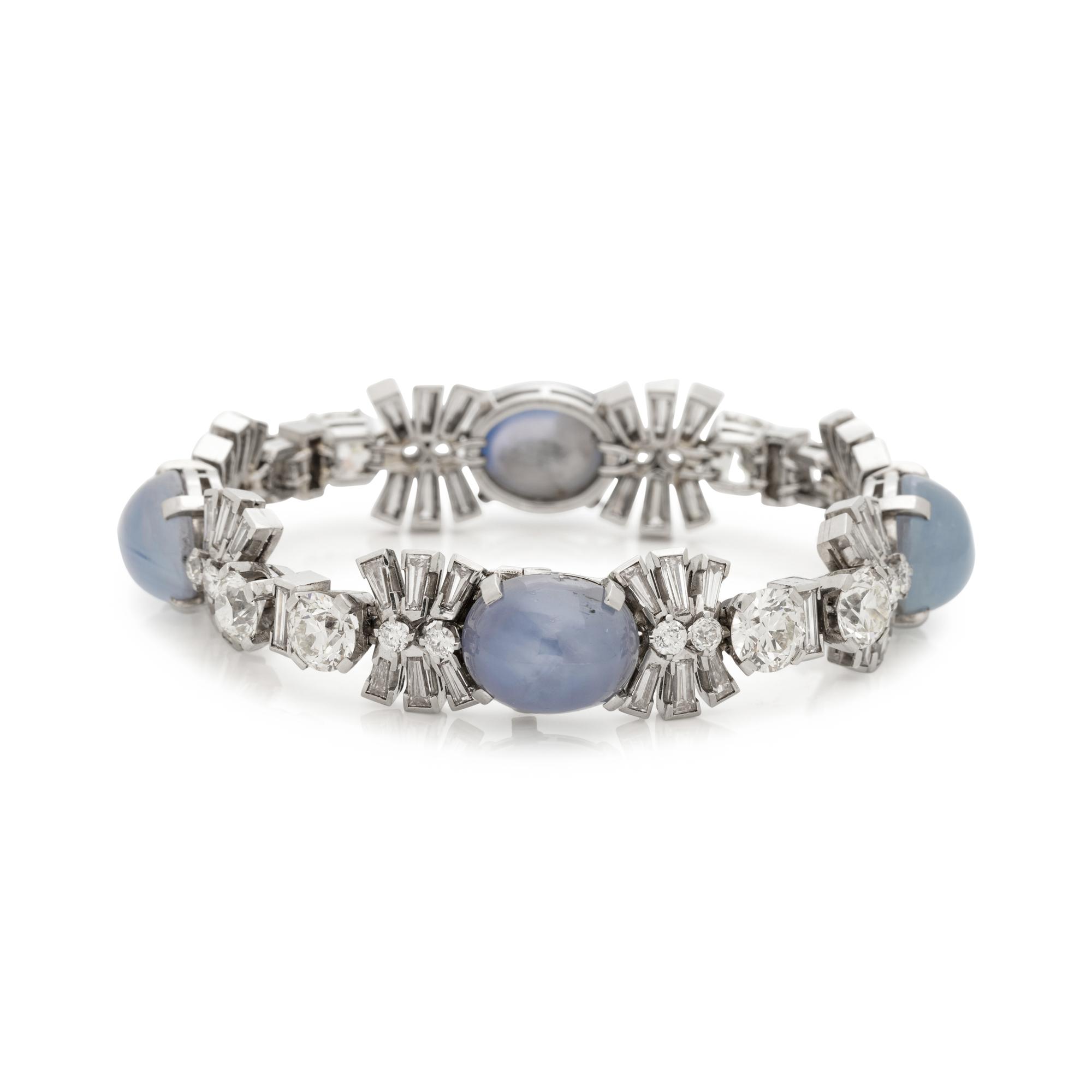 SPAULDING & CO., STAR SAPPHIRE AND DIAMOND BRACELET