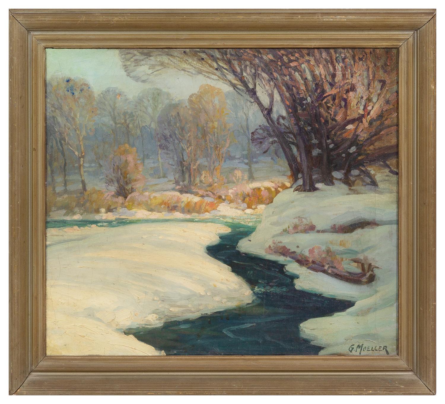 Gustave Moeller (American, 1881-1931) Winter Landscape oil…