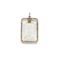 ART DECO, ROCK CRYSTAL AND DIAMOND PENDANT