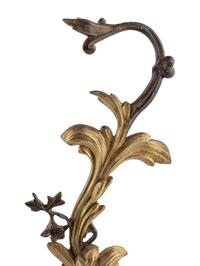 Three Rococo Style Gilt and Patinated Bronze Fireplace Articles