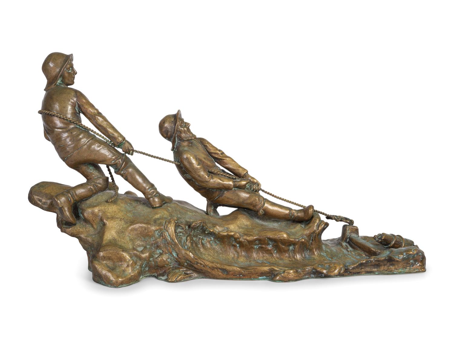 A Bronze Sculpture of Fishermen