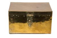 An Indian Brass Hinge Top Casket Height 7 x width 12 1/4 x depth 9 inches. — 19TH CENTURY