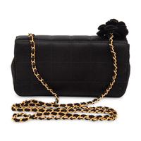 Chanel, Mini Satin Flap Bag with Camellia