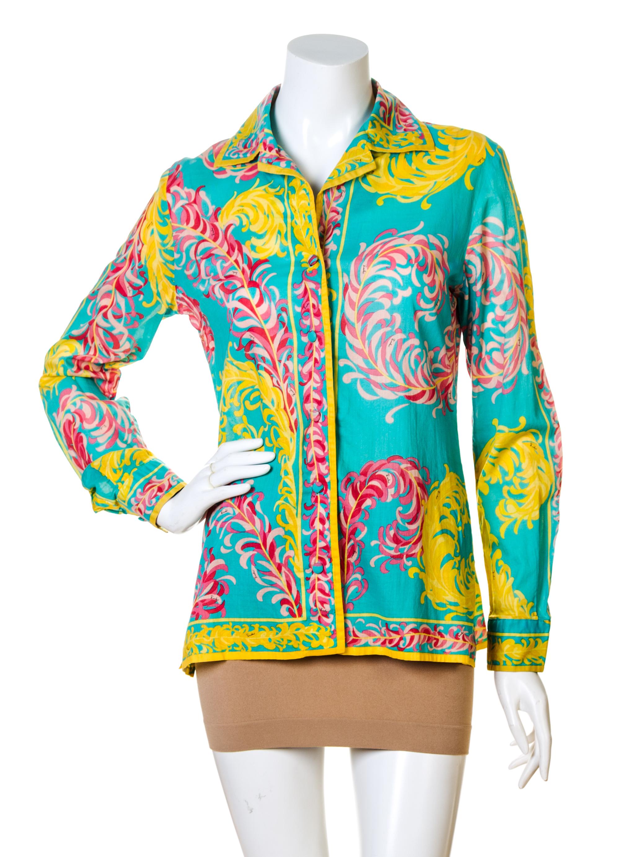 An Emilio Pucci Multicolor Cotton Tunic, No size.