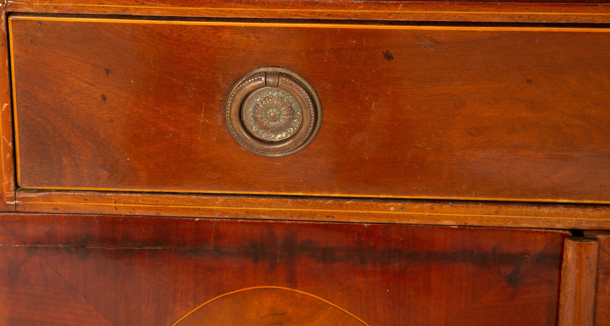 A Pair of George III Style Inlaid Mahogany Waterfall Bookcases — 19th/20th Century