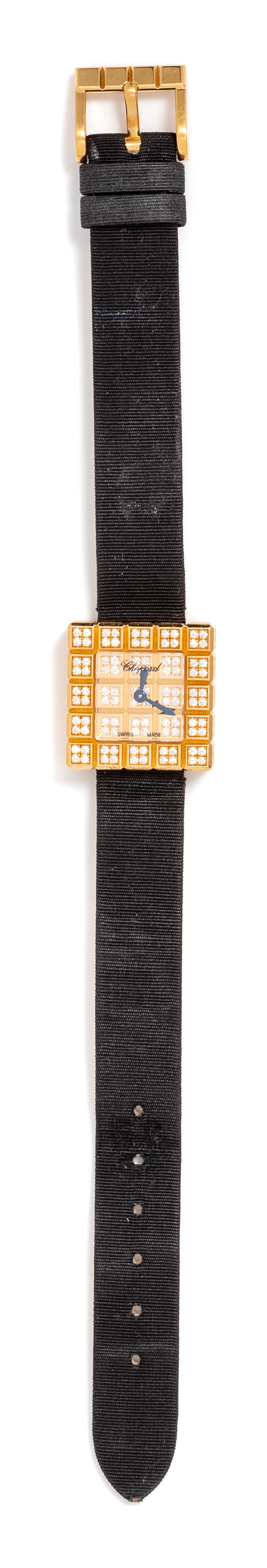 An 18 Karat Yellow Gold and Diamond 'Ice Cube' Wristwatch, Chopard,