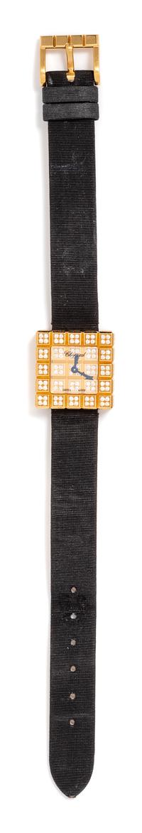 An 18 Karat Yellow Gold and Diamond 'Ice Cube' Wristwatch, Chopard,