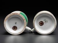Two Open Touring Car Porcelain Shaving Mugs