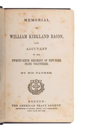 [CIVIL WAR]. 2 memorial books for fallen officers, Frazer Augustus Stearns & William Kirkland Bacon.