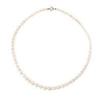 A Single Strand Graduated Natural Pearl Necklace, Tiffany & Co., Circa 1903,