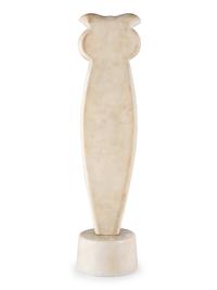 A White Marble Owl Sculpture