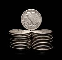 A Group of Twenty Walking Liberty 50c Coins