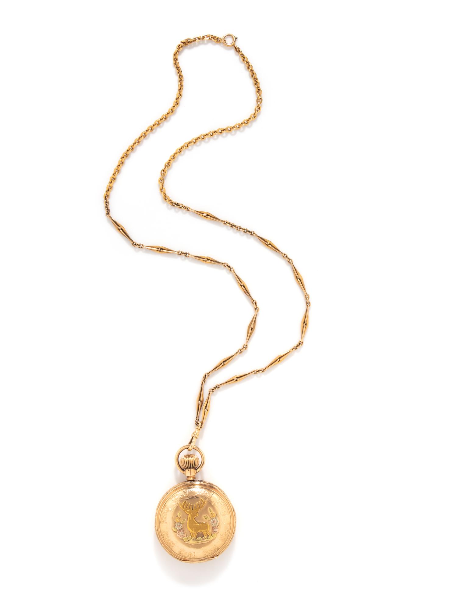 TRICOLOR GOLD, WATCH CASE AND CHAIN