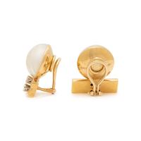 EMIS BEROS, CULTURED MABE PEARL AND DIAMOND CLIP EARRINGS