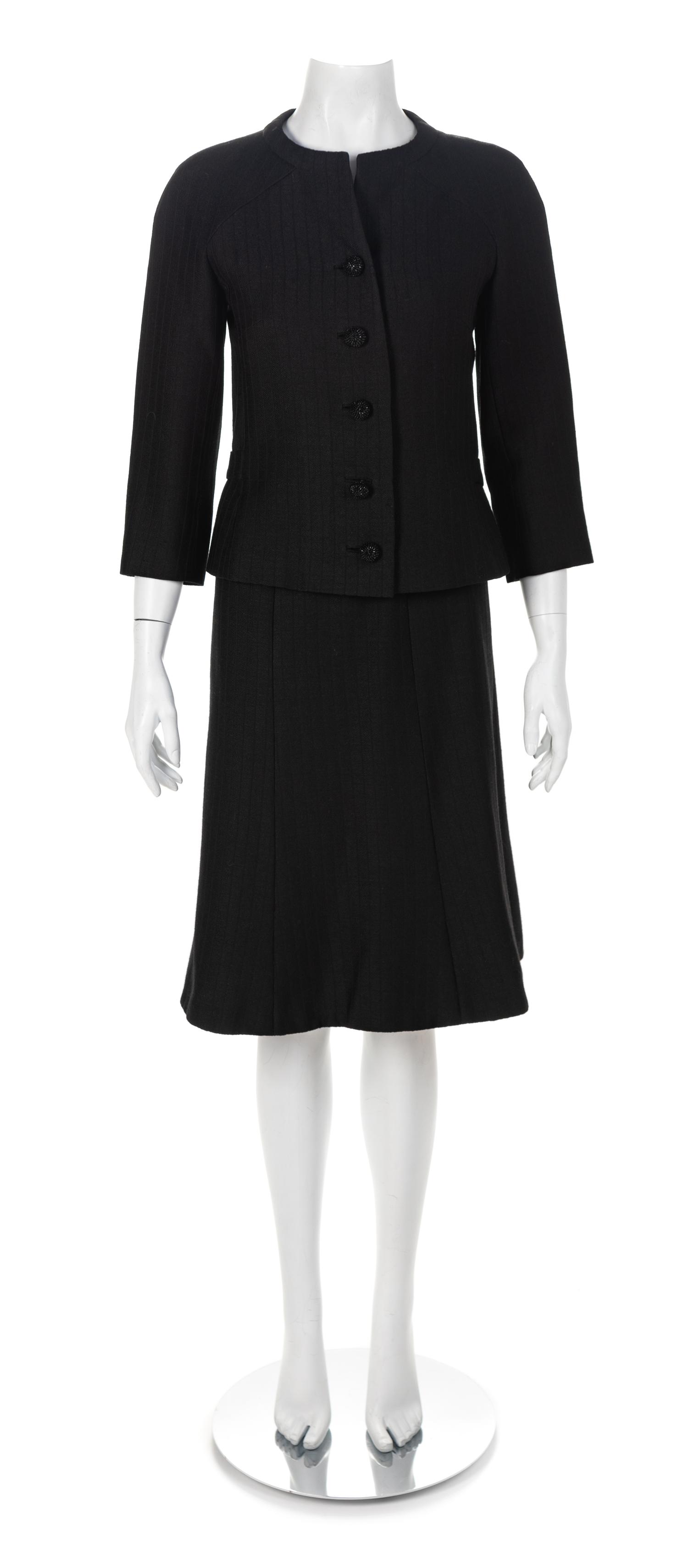Returned to Owner Christian Dior Black Jacket and Skirt, 1950s No size label