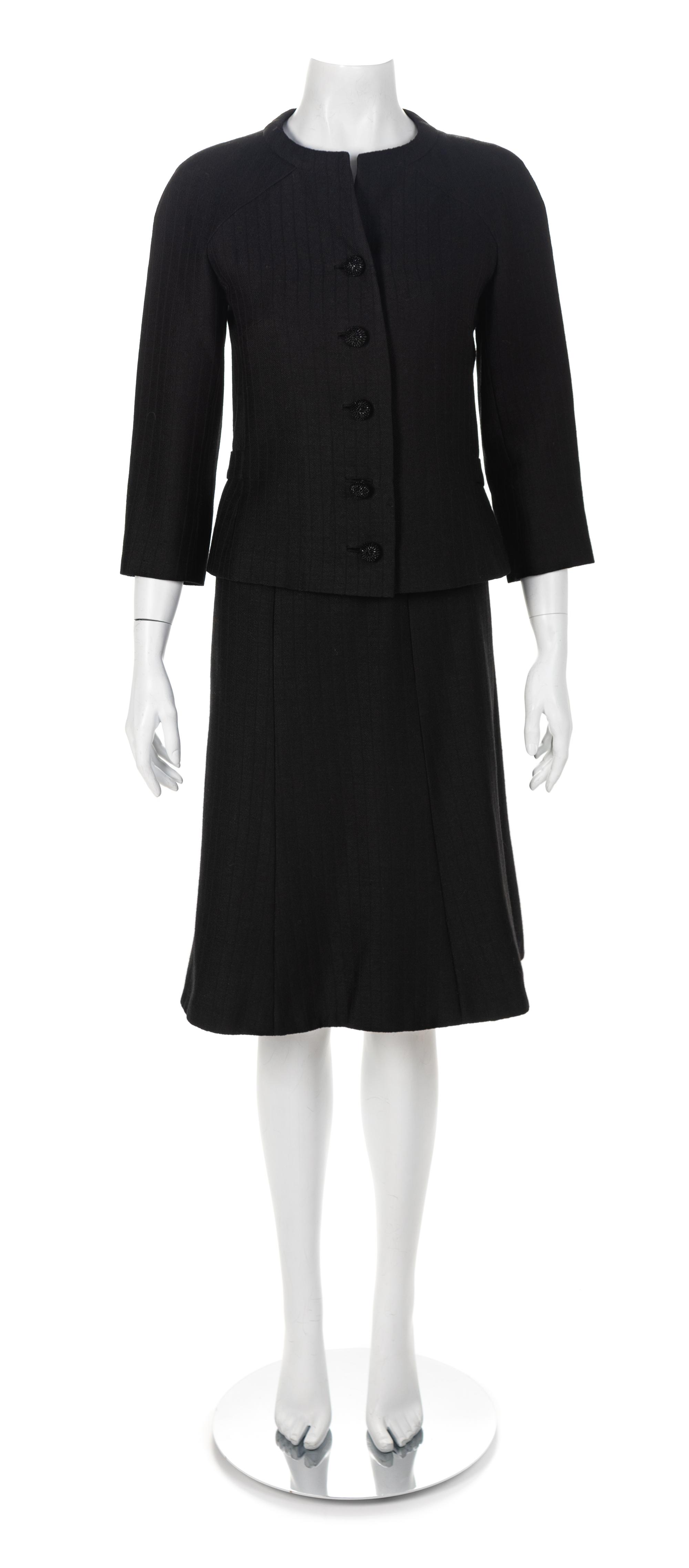 Returned to Owner Christian Dior Black Jacket and Skirt, 1950s No size label