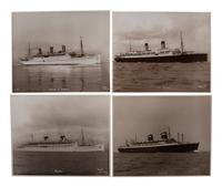 [TRANSPORTATION]. A group of 27 photographs of ocean liners including the RMS Titanic and HMHS Britannic. [Cowes, England]: Beken of Cowes, ca last half of the 20th century.