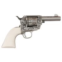 *Pietta "General Patton" Engraved Stainless Steel Replica Single Action Revolver in .45 Colt.