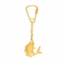 Yellow Gold and Enamel Fish Motif Key Chain