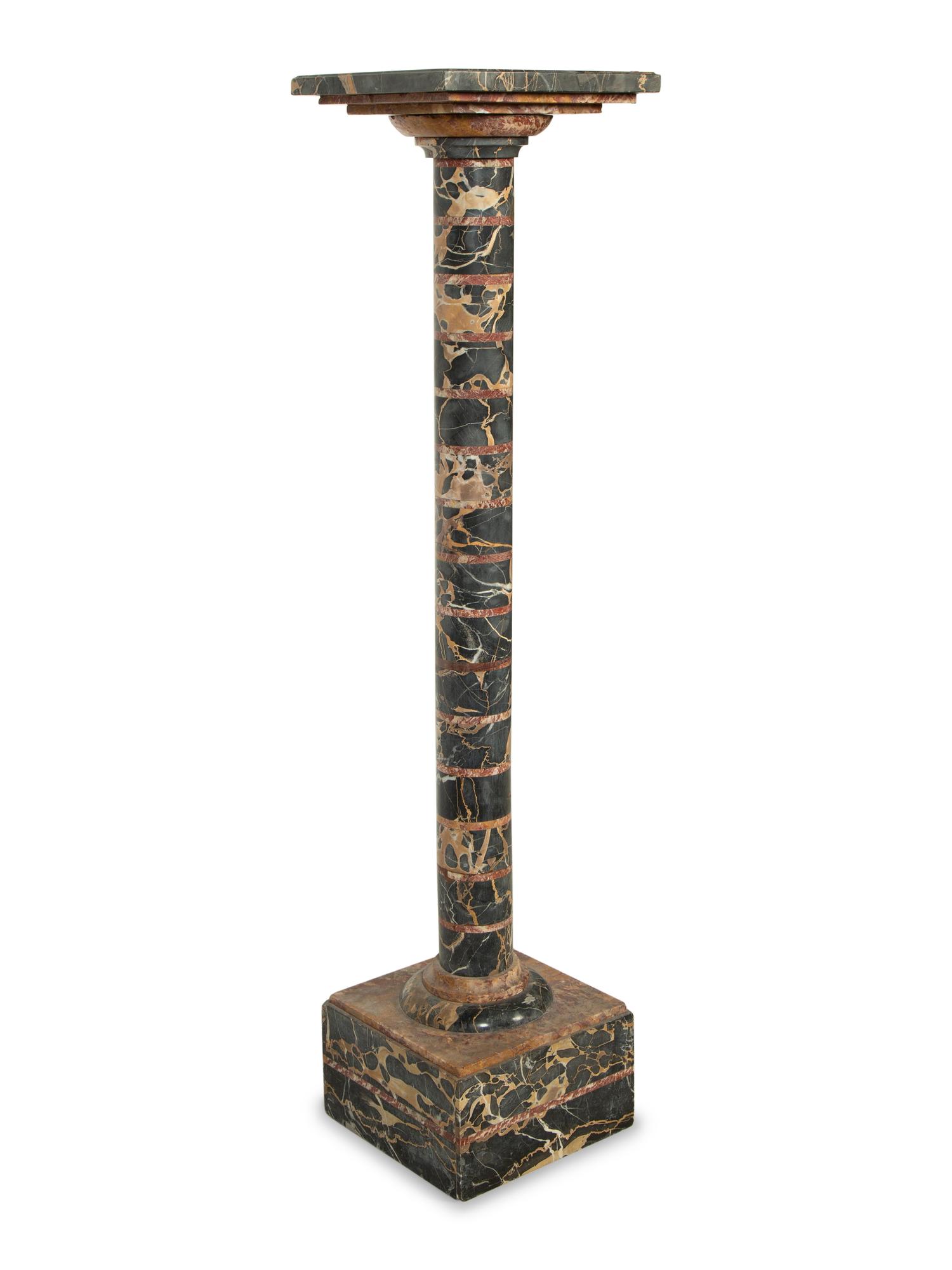 A Continental Bi-Color Marble Pedestal