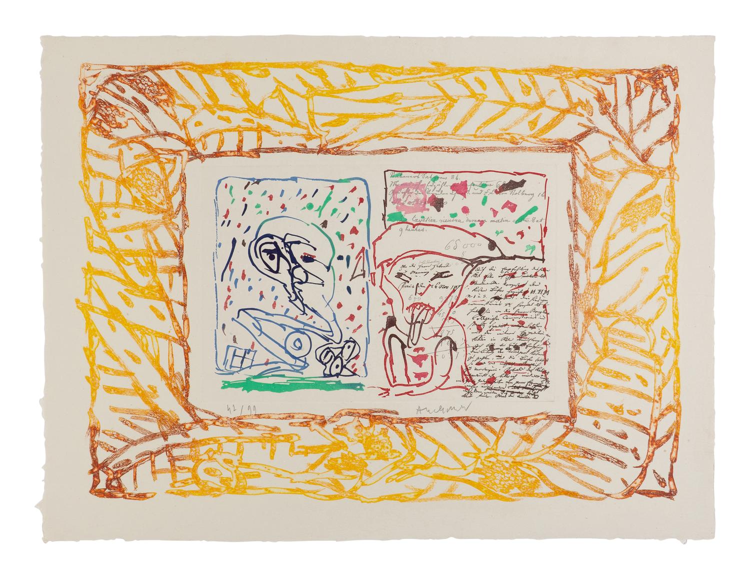 Tardieu, Dame Taride, Taches d'exclamation, Quatre arrondissements, and Le Layetier (5 works), ca. 1982-1990