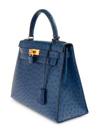 Hermès Navy Ostrich Kelly Bag, 1993
