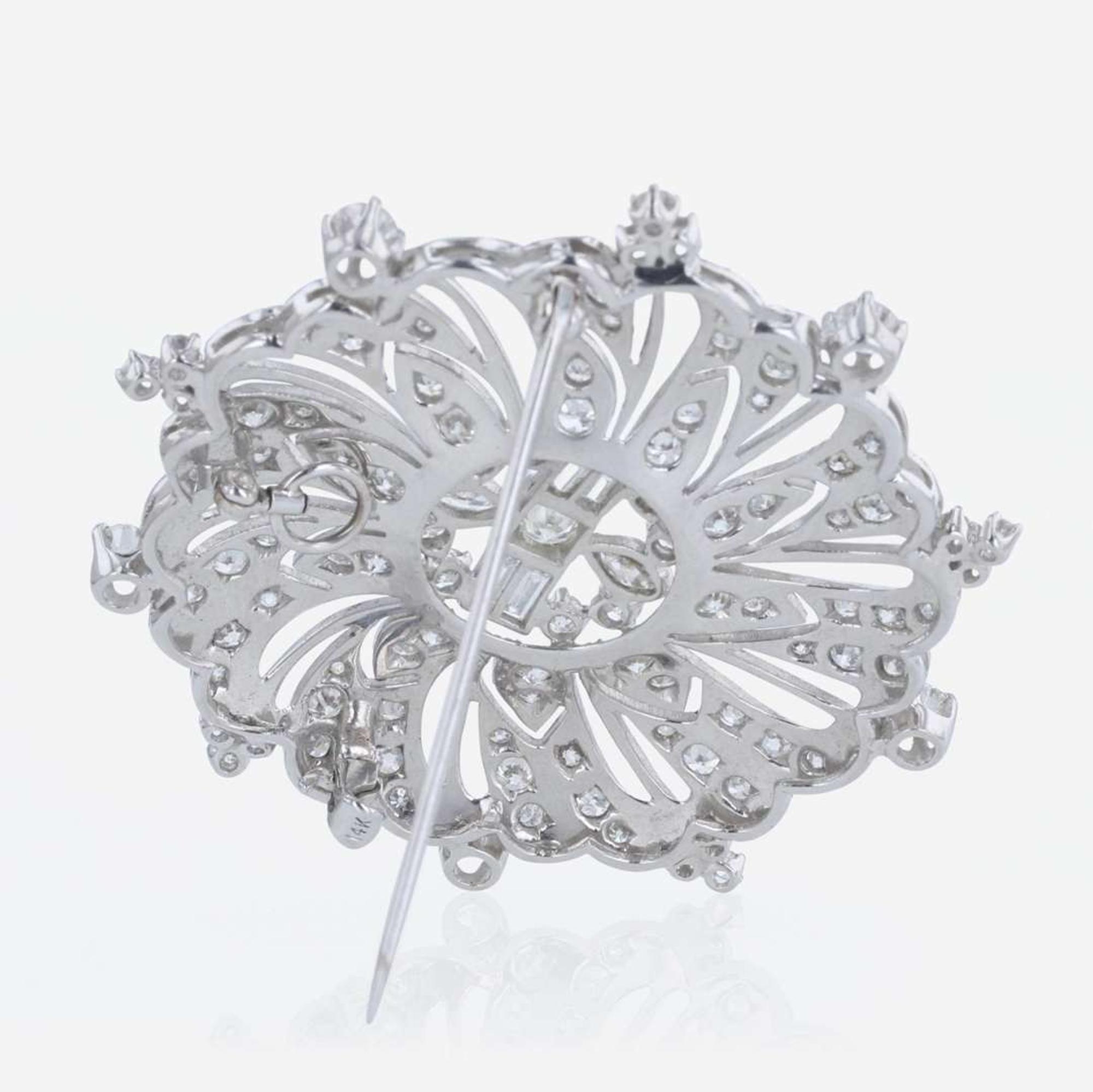 14K White Gold and Diamond Pendant