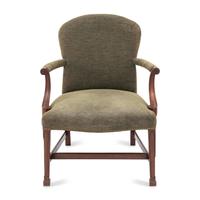 A George III Style Upholstered Mahogany Gainsborough Chair